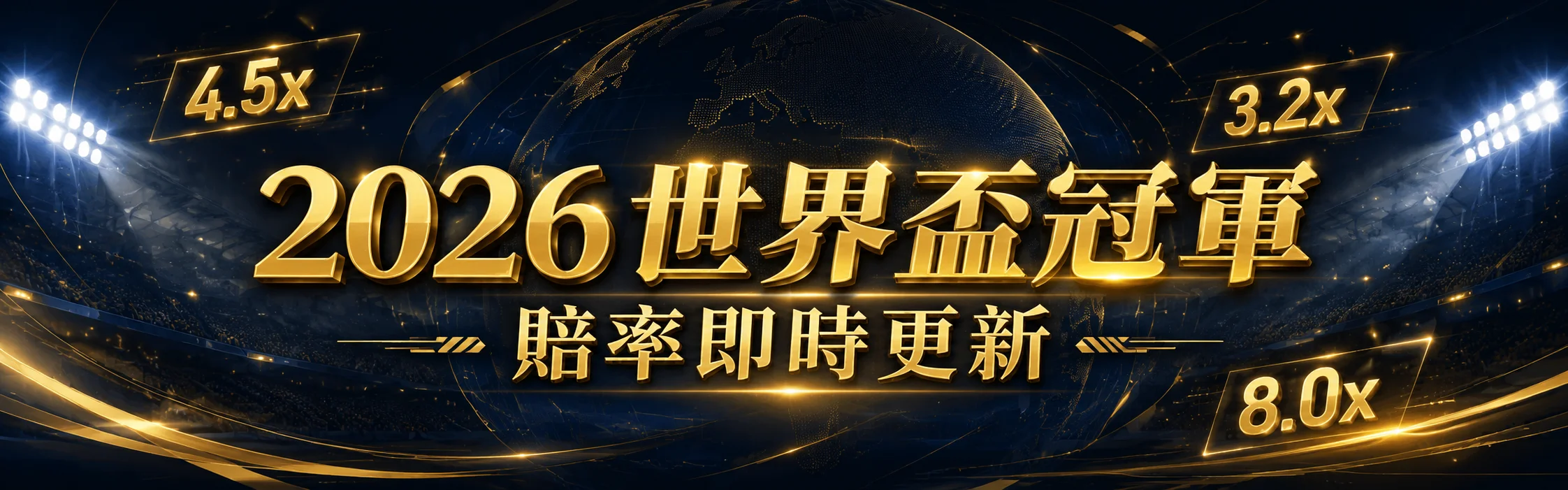 2026世界盃冠軍賠率即時更新・最新賠率一覽